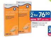 Clicks Cod Liver Oil Emulsion Orange-2 x 200ml