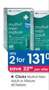 Clicks Multi Men Adult or Mature-60 Tablets-2's