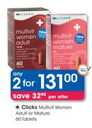 Clicks Multivit Women Adult or Mature-60 Tablets-2's