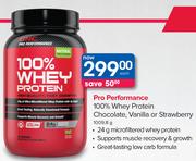 GNC Pro Performance 100% Whey Protein Chocolate, Vanilla or Strawberry-1009.8gm