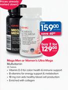 GNC Mega Men or Women's Ultra Mega Multivitamin-30 Tablets-Per Pack