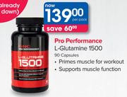 GNC Pro Performance L-Glutamine 1500-90 Capsules-Per Pack