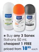 Sanex Roll-Ons-50ml Each