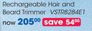 Vidal Sasoon Rechargeable Hair and Beard Trimmer VSTR8284E1