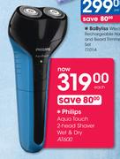 Philips Aqua Touch 2-Head Shaver Wet & Dry AT600