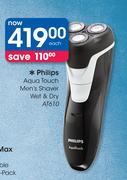 Philips Aqua Touch Men's Shaver Wet & Dry AT610