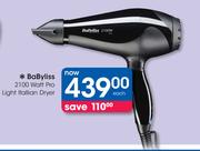 BaByliss 2100 Watt Pro Light Italian Dryer