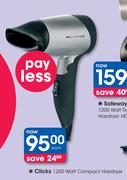 Clicks 1200 Watt Compact Hairdryer