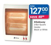 Safeway 2-Bar Quartz Heater Black or White Each