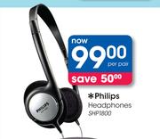 Philips Headphones SHP1800-Per Pair