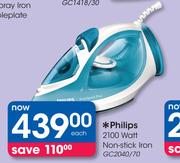 Philips 2100 Watt Non-Stick Iron GC2040/70