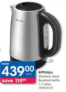 Philips 1.7Ltr Stainless Steel Brushed Kettle HD9320/23