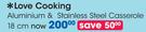 Love Cooking Aluminium & Stainless Steel Casserole-18cm
