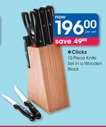 Clicks 12-Piece Knife Set In A Wooden Block-Per Set
