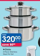  Clicks 6-Piece Stainless Steel Pot Set-Per Set 