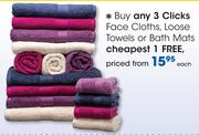 Cliks Face Cloths, Loose Towels Or Bath Mats-Each