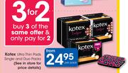 Kotex Ultra Thin Pads Single And Duo Packs-Per Pack