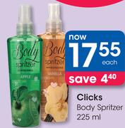 Clicks Body Spritzer-225ml Each