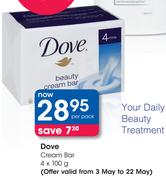 Dove Cream Bar-4x100g Per Pack