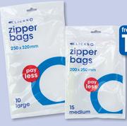 Clicks 15 Large Zipper Bags-Per Pack