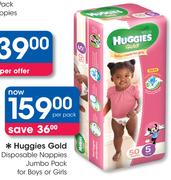 Huggies Gold Disposable Nappies Jumbo Pack For Boys Or Girls-Per Pack