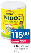 Nido Stage 3+ Pre School Milk-900g