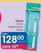 Clicks Clean Replacement Heads-Per Pack