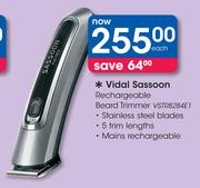 Vidal Sassoon Rechargeable Beard Trimmer VSTR8284E1-Each