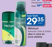 Mitchum Aerosols,Gels & Solids-Each