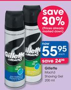 Gillette Mach 3 Shaving Gel-200ml Each