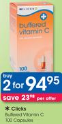 Clicks Buffered Vitamin C-2x100 Capsule Packs