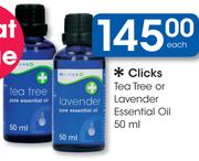 Clicks Tea Tree Or Lavender Essential Oil-50ml Each