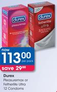 Durex Pleasuremax Or Fetherlite Ultra 12 Condoms-Per Pack