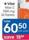 Vital Maxi C 1000mg-30 Tablets Per Pack