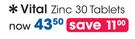 Vital Zinc-30 Tablets Per Pack