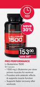 GNC Pro Performance L-Glutamine 1500-90 Capsules Per Pack