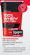 GNC Pro Performance 100% Whey Protein Chocolate, Vanilla, Banana or Cookies & Cream-494g