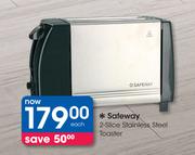 Safeway 2-Slice Stainless Steel Toaster