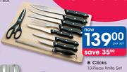 Clicks 10 Piece Knife Set-Per Set
