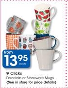 Clicks Porcelain Or Stoneware Mugs-Each