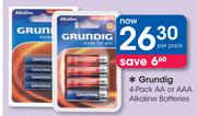 Grundig 4 Pack AA Or AAA Alkaline Batteries-Per pack