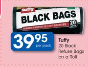 Tuffy 20 Black Refuse Bags On A Roll-Per Pack