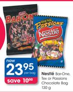  Nestle Bar One Tex Or Passions Chocolate Bag-130g Per Bag