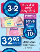 Johnson's Baby Wipes-72 Pack