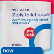 Clicks 2 Ply Toilet Paper-9 Rolls Per Pack