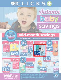 Clicks : Autumn Baby Savings (12 Apr - 14 May 2017), page 1