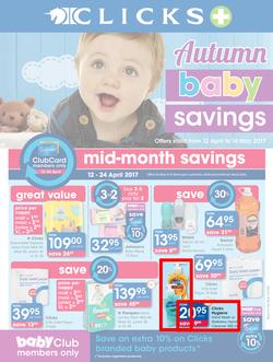 Clicks : Autumn Baby Savings (12 Apr - 14 May 2017), page 1