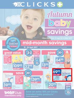 Clicks : Autumn Baby Savings (12 Apr - 14 May 2017), page 1