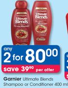 Garnier Ultimate Blends Shampoo or Conditioner 400ml- For Any 2 