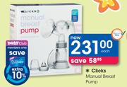 Clicks Manual Breast Pump-Each